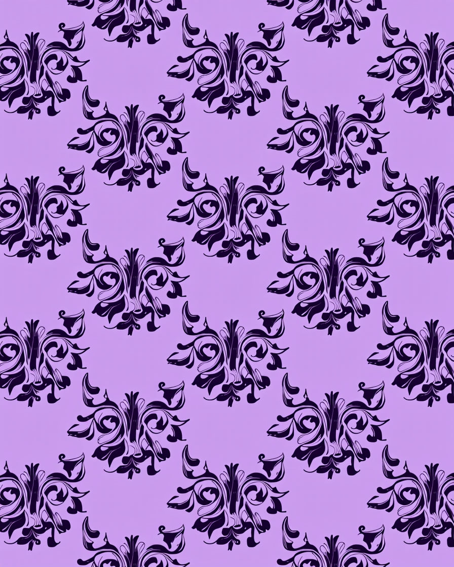 Dark Floral Vintage Damask Pattern Rug