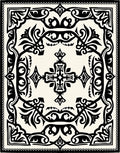 Classic Black White Ornamental Design Rug