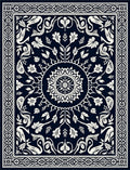 Classic Intricate Floral Swan Pattern Rug