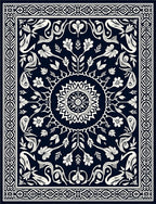 Classic Intricate Floral Swan Pattern Rug