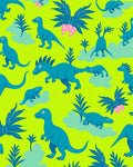 Cute Teal Dinosaur Tropical Pattern Rug