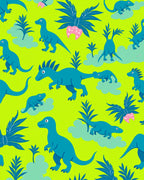 Cute Teal Dinosaur Tropical Pattern Rug