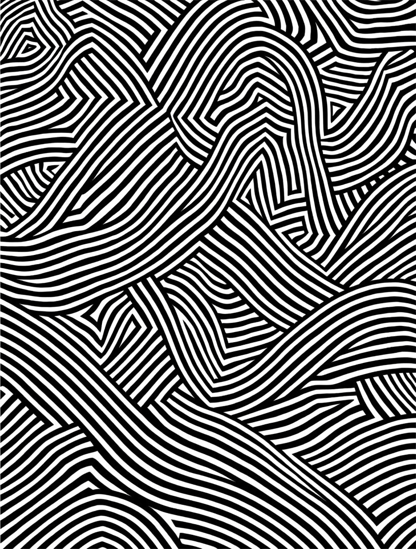 Monochromatic Illusionary Stripe Pattern Rug