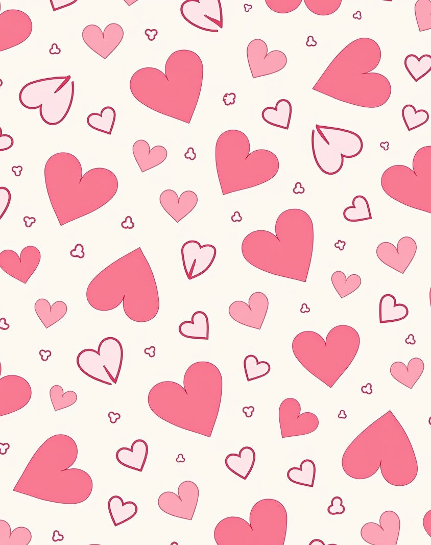 Pink Hearts Pattern Romantic Design Rug