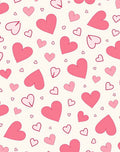 Pink Hearts Pattern Romantic Design Rug