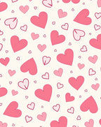 Pink Hearts Pattern Romantic Design Rug