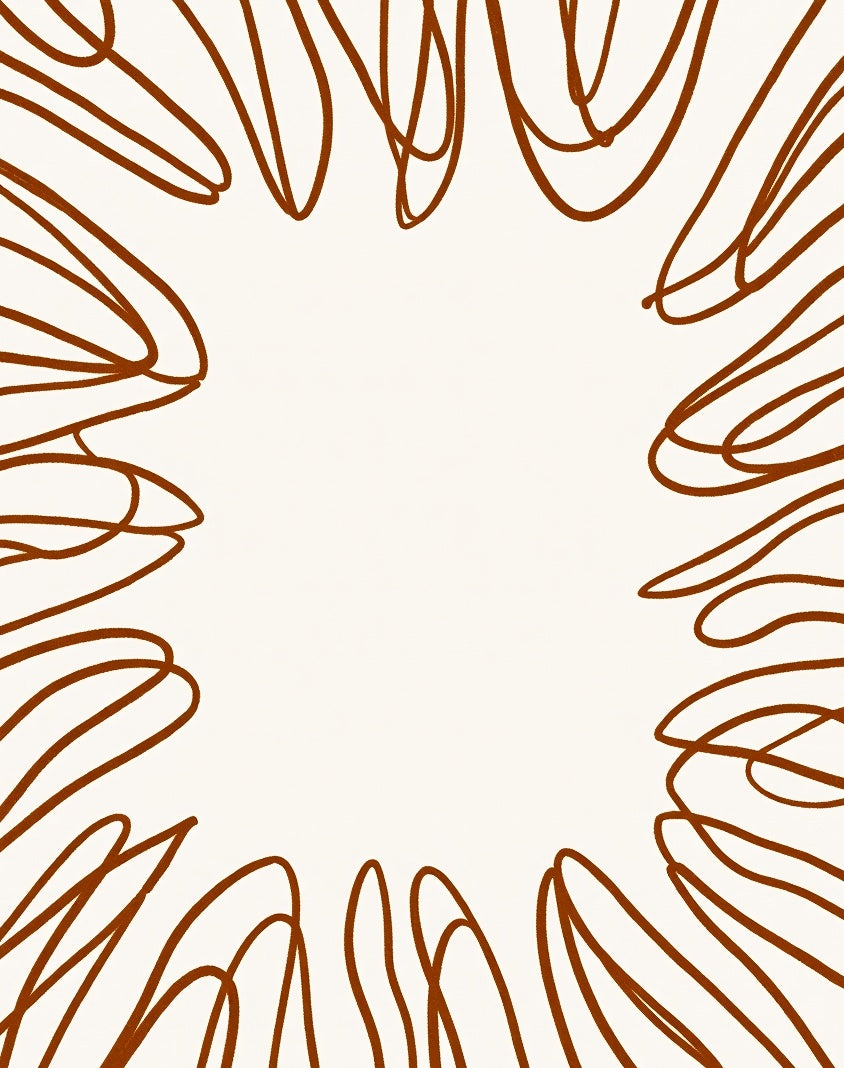 Abstract Brown Line Burst Design Rug