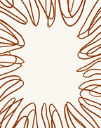 Abstract Brown Line Burst Design Rug