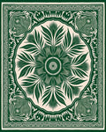Green Floral Medallion Intricate Pattern Rug