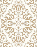 Ecru Tan Scrollwork Damask Rug