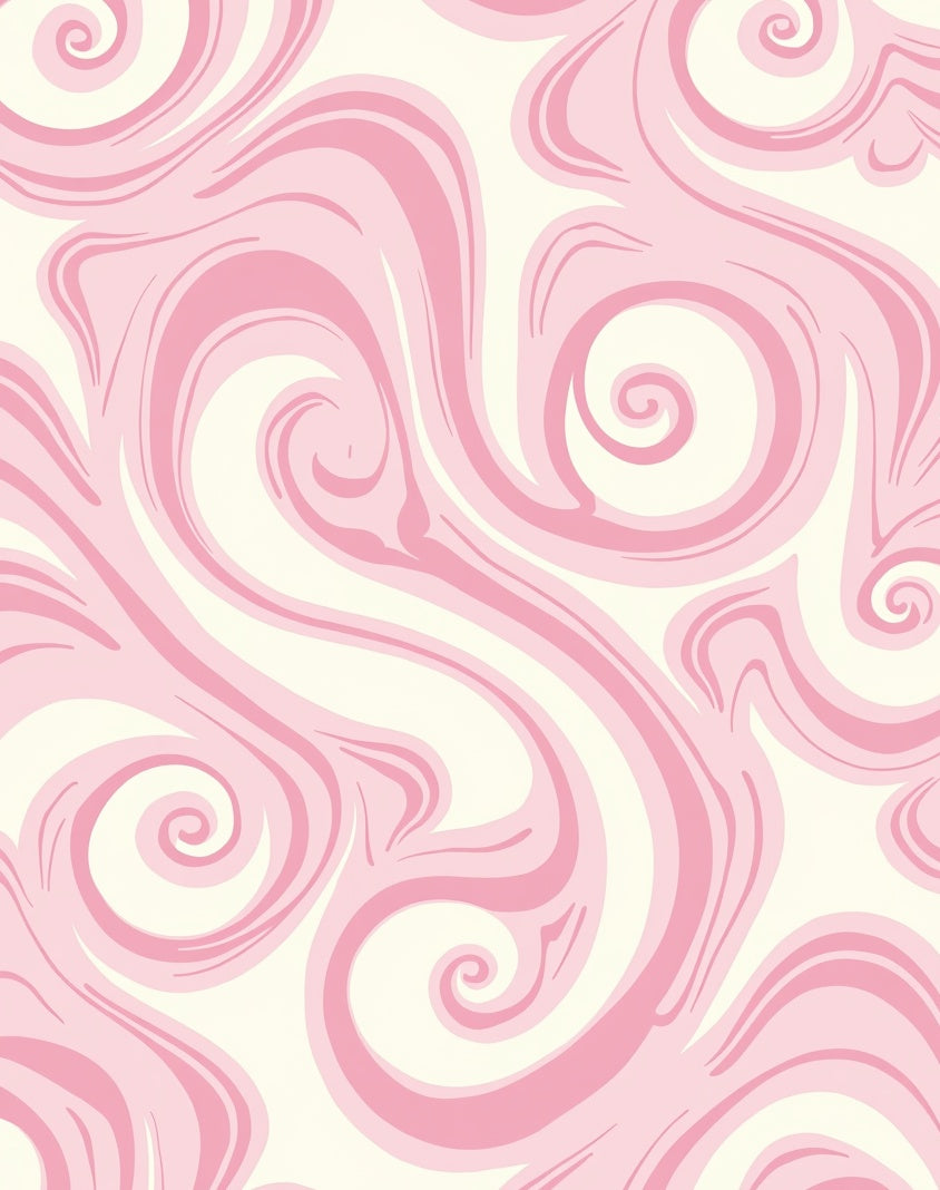 Pink Swirl Abstract Pattern Rug