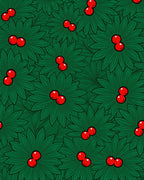 Christmas Holly Berry Floral Rug