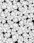 Bold Black Outline Floral Pattern Rug
