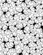 Bold Black Outline Floral Pattern Rug
