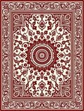 Ornate Red Mandala Patterned Rug