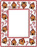 Gingerbread Houses Candy Cane Border Rug
