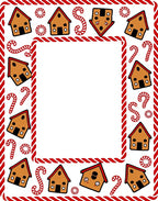 Gingerbread Houses Candy Cane Border Rug