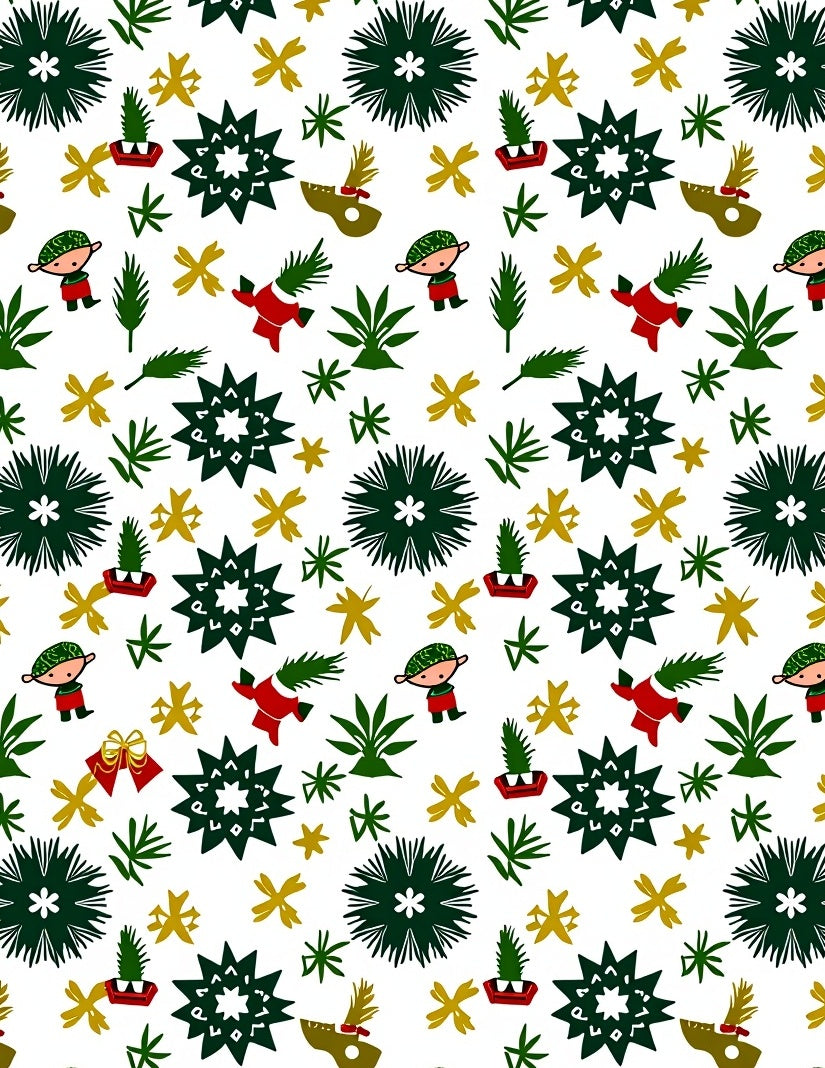 Festive Christmas Characters and Foliage Rug