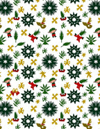 Festive Christmas Characters and Foliage Rug