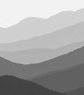 Monochromatic Misty Mountain Range Landscape Rug