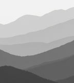 Monochromatic Misty Mountain Range Landscape Rug