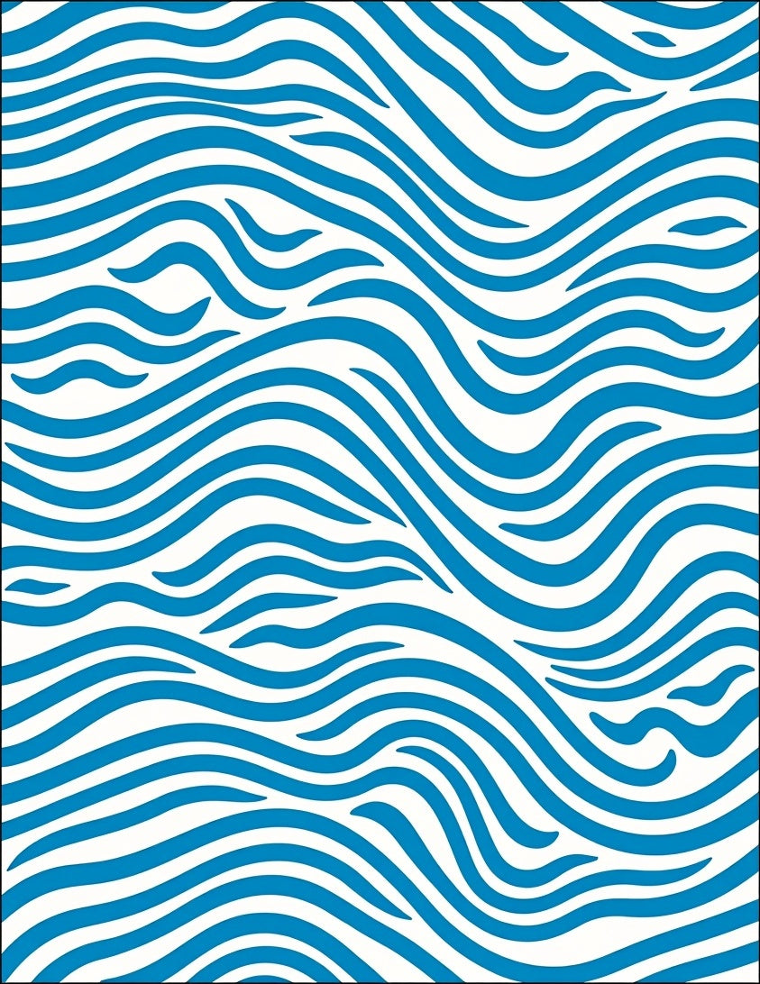 Blue Wave Pattern Abstract Rug