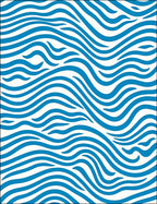 Blue Wave Pattern Abstract Rug