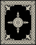 Elegant Floral Medallion Border Design Rug