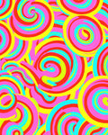 Vibrant Swirling Circles Pattern Rug