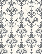 Classic Ornamental Grey and Cream Pattern Rug