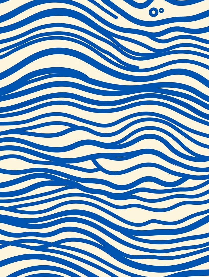 Oceanic Flow Blue Abstract Rug