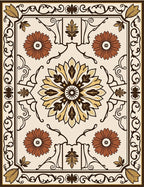Central Floral Medallion with Border Rug