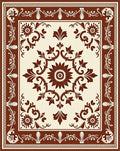 Classic Floral Scrollwork Repeating Pattern Rug
