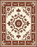 Classic Floral Scrollwork Repeating Pattern Rug