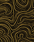 Abstract Swirls with Gold And Black Rug
