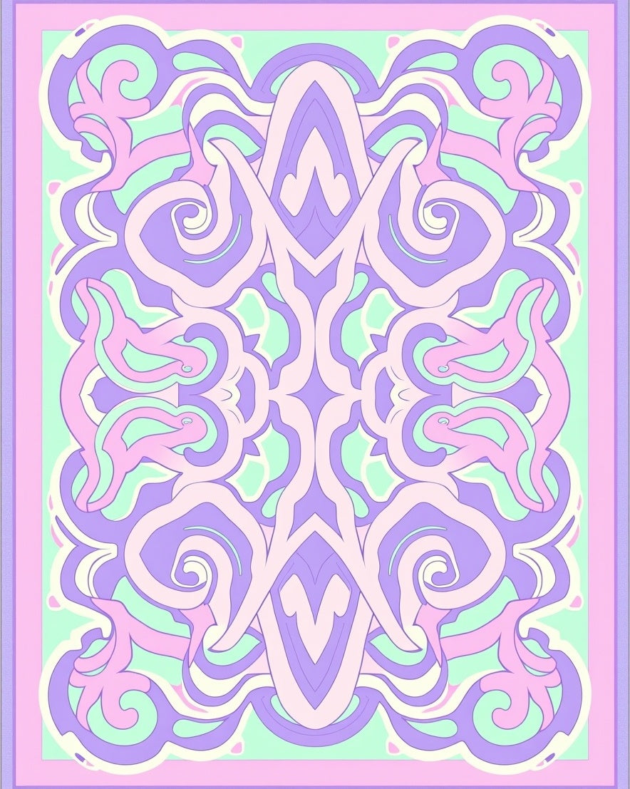 Pastel Floral Swirls Pattern Rug