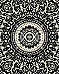 Intricate Black Cream Mandala Rug