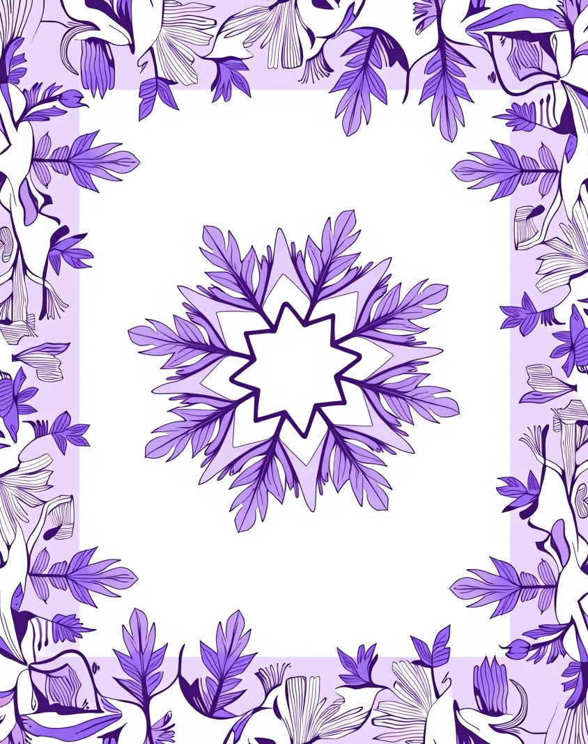 Purple Floral Mandala Pattern Rug