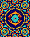 Bold Kaleidoscope Floral Pattern Rug