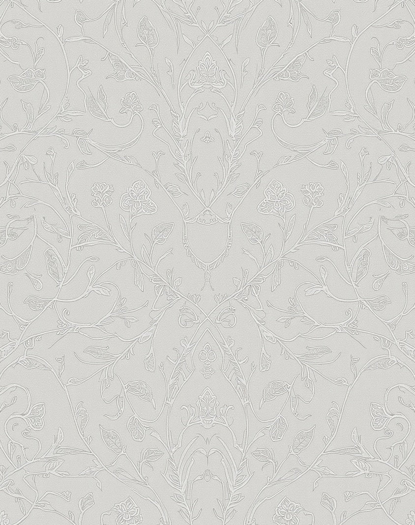 Elegant Floral Vine Damask Pattern Rug