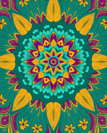 Bold Floral Mandala Pattern Rug