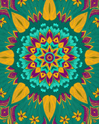 Bold Floral Mandala Pattern Rug