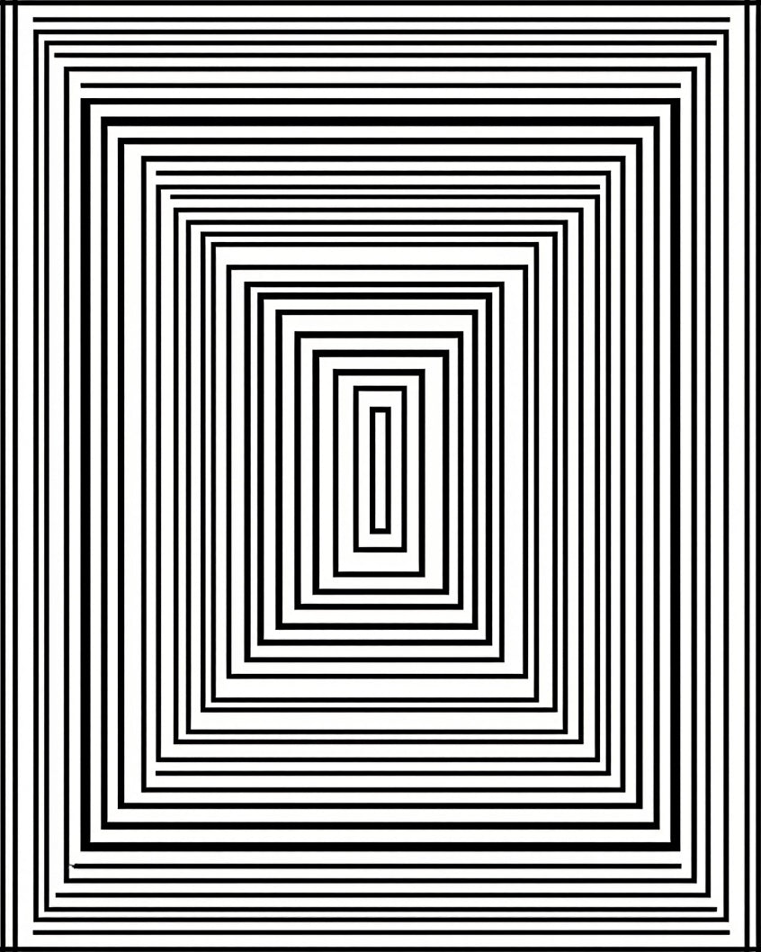 Monochromatic Concentric Rectangles Pattern Rug