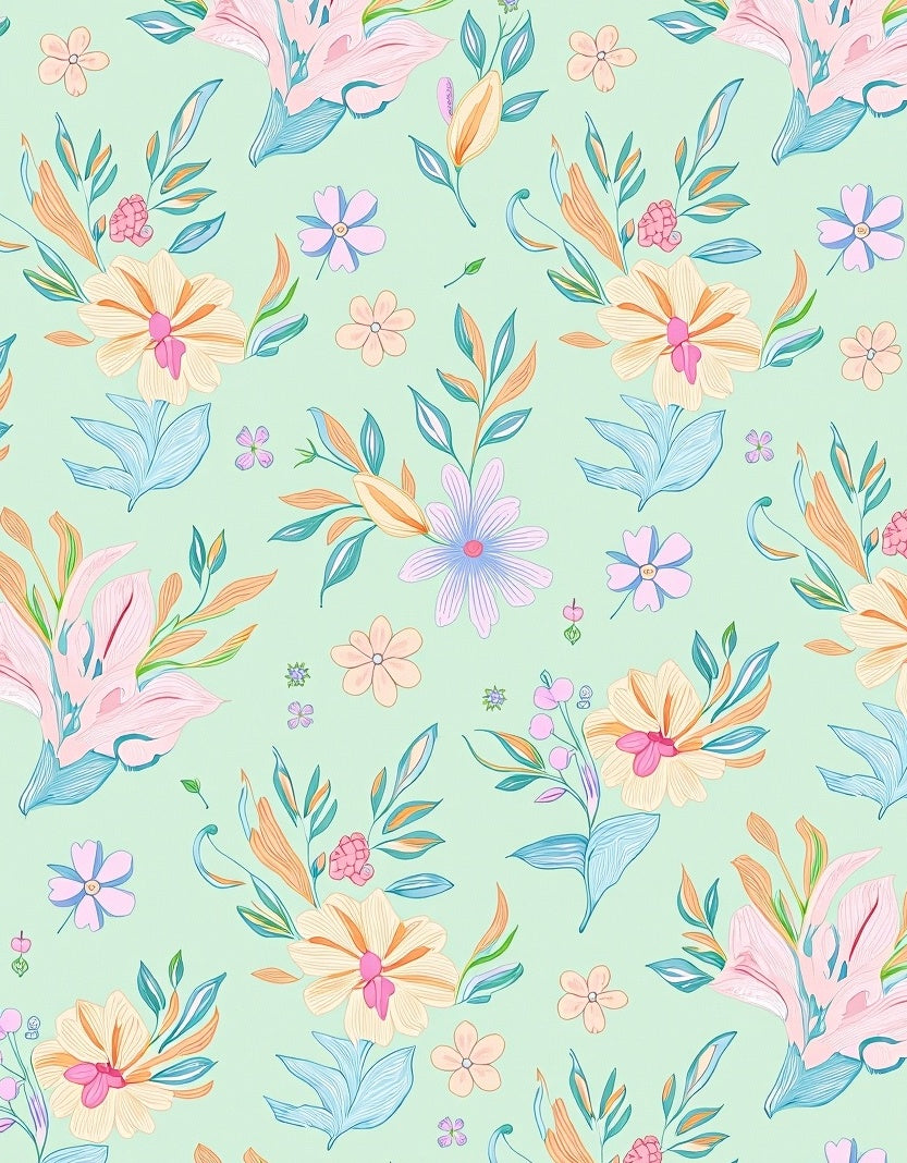 Whimsical Pastel Floral Bouquet Arrangement Rug