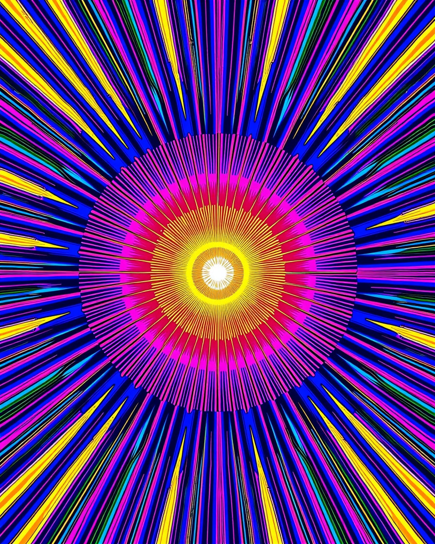 Radiating Sunburst Pattern Rug
