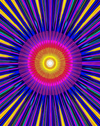 Radiating Sunburst Pattern Rug