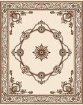 Traditional Brown Floral Medallion Rug