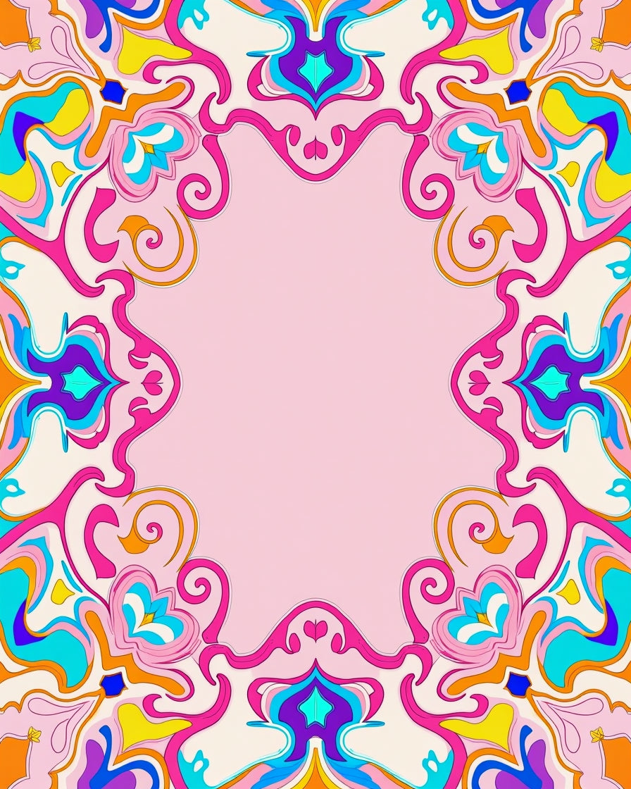 Vibrant Swirls Pastel Patterned Rug