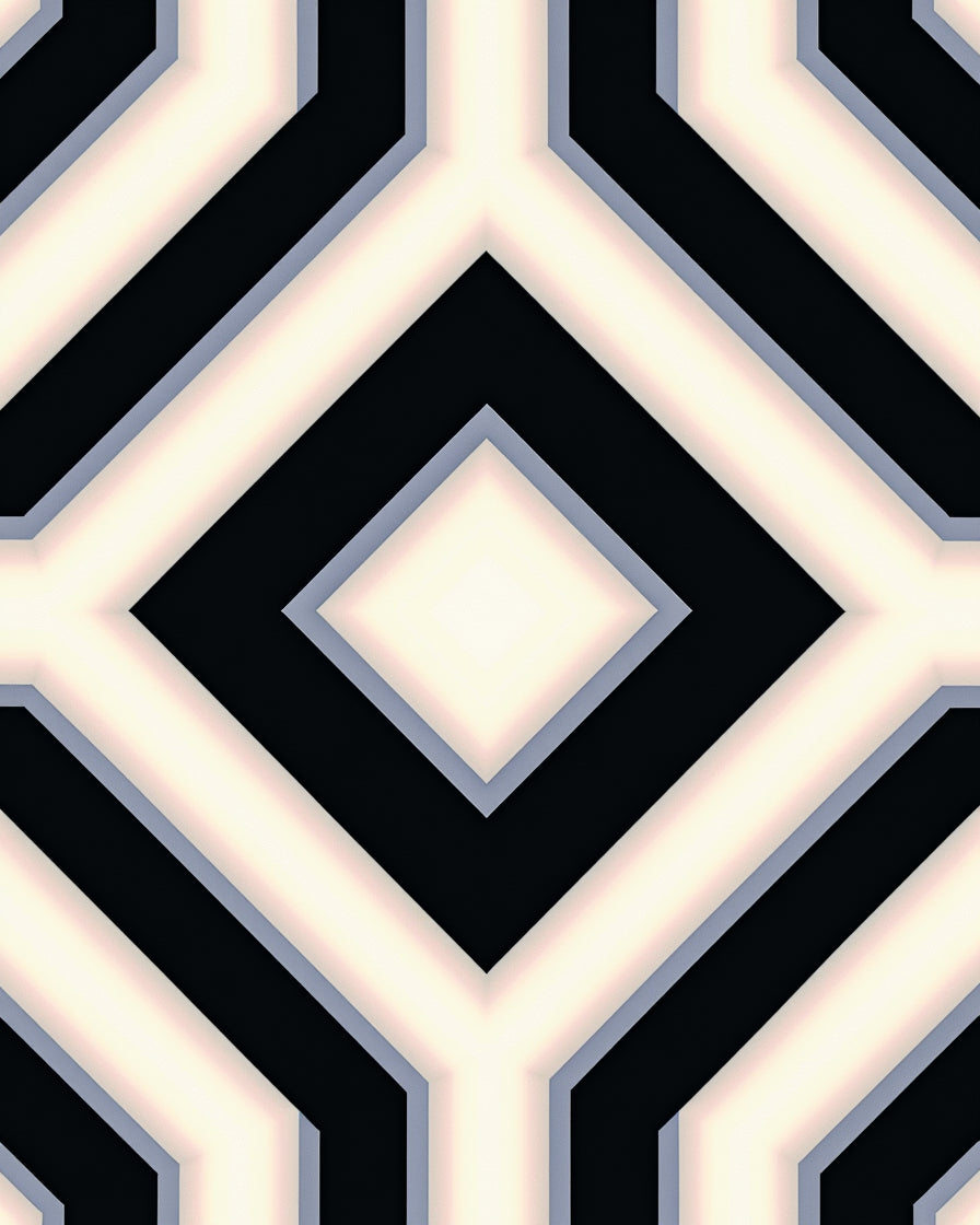 Sharp Geometric Diamond Pattern Rug