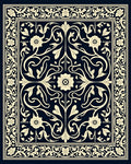 Vintage Floral Scroll Pattern Rug